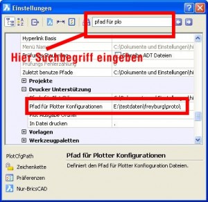 Bricscad Einstellungen-Menü